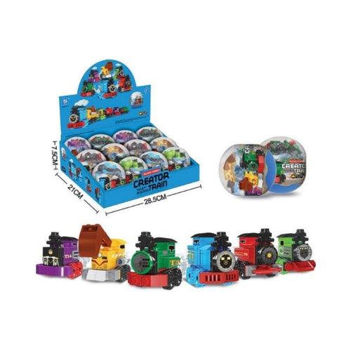 12x Überraschungsei Lokomotive 🚂 – Klemmbaustein Zug Spielzeug für Kinder 🎁 – Büro Erlebnis | Büro Tool