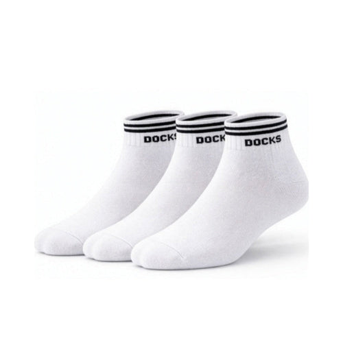 3er Pack DOCKS Sneaker Socken Baumwolle Atmungsaktive Damen & Herren weiß 39-42 – Geschenk Qualität | Büro Geschenk