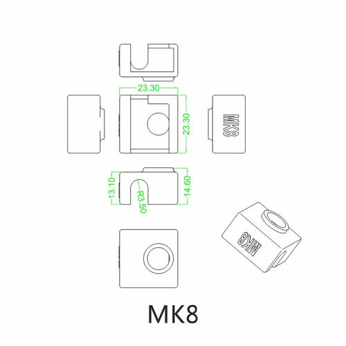 4 x Silikonsocken Schutz für MK8/MK9 Heizblock, z. B. Ender 3, CR-10, CR10S – Büro Gadget | Alltag Komfort