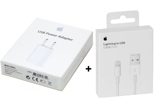 Original Apple USB Lightning 1m Ladekabel + Ladegerät für iPhone 6 7 8 10 X Plus – Büro Tool | Büro Geschenk