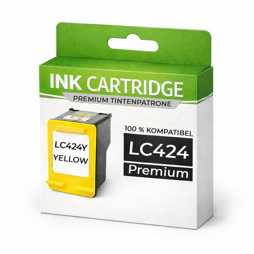 Tintenpatrone kompatibel für Brother LC424Y DCP-J1200W/DCP-J1200WE in Gelb – Geschenk Freude | Geschenk Moment