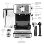 BEEM ESPRESSO-SELECT Edelstahl Siebträgermaschine | Espressomaschine Siebträger – Geschenk Klassiker | Büro Extra