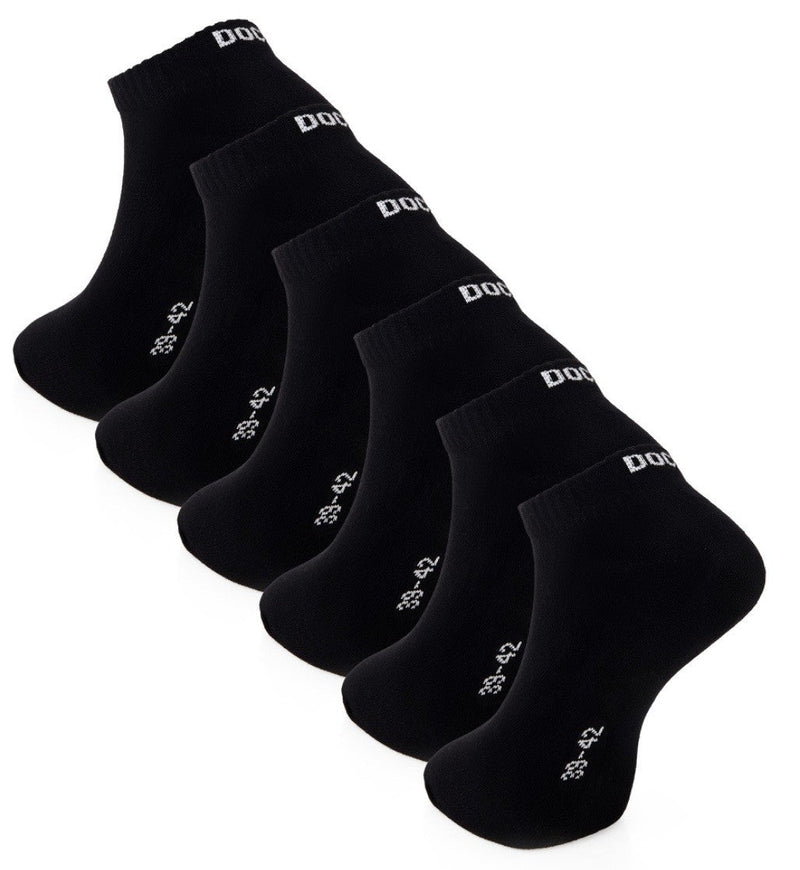 DOCKS Socken Sneaker Socken Baumwolle Weiß Schwarz Größen 35-38 39-42 43-46 Schwarz 39-42 6er Pack – Büro Accessoire | Geschenk Favorit