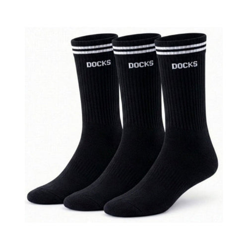3 Paar DOCKS Socken Komfortbund Sport Tennis Socken Damen Herren schwarz 35-38 – Büro Inspiration | Geschenk Auswahl