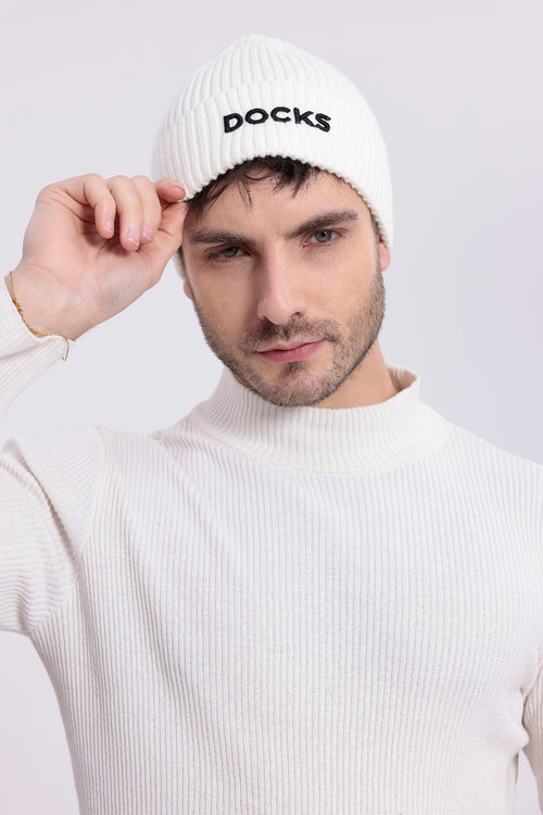 Mütze Beanie Wintermütze Strickmütze Sportmütze Warme Mütze Unisex weiss – Büro Idee | Büro Alltag