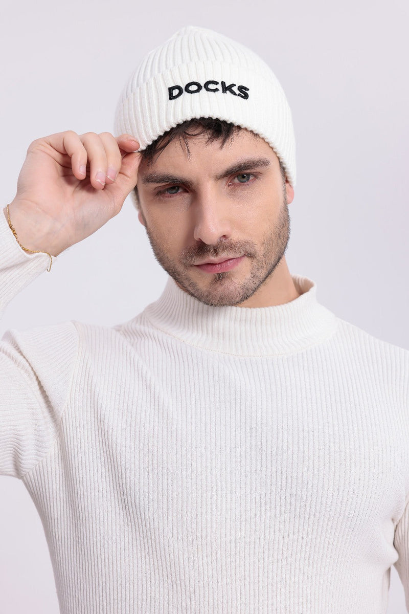 Mütze Beanie Wintermütze Strickmütze Sportmütze Warme Mütze Unisex weiss – Büro Idee | Büro Alltag