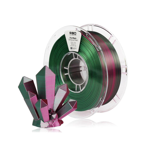 2in1 SILK PLA Filament für 3D Drucker | Zweifarbig Special Magic Effekt - NEU 3DPLady Silk Filament 1 kg Silk Rose Red - Green – Geschenk Design | Geschenk Option