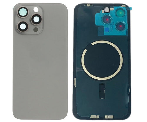 Akkudeckel Backcover für iPhone 15 Pro Max Titan +Magnet Linse Glas, #AS137222 – Geschenk Trend | Geschenk Empfehlung