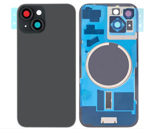 Akkudeckel Backcover für iPhone 15 Schwarz +Magnet Linse Metallplatte, #AS149730 – Büro Stil | Geschenk Empfehlung