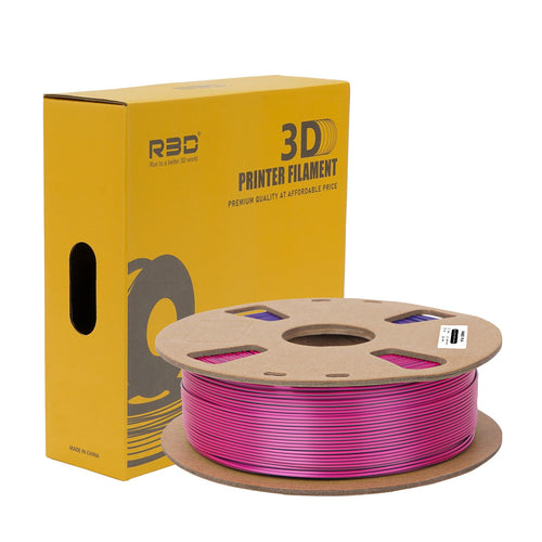 3in1 SILK PLA Filament für 3D Drucker | Dreifarbig Special Magic Effekt - NEU 3DPLady Silk Filament 1 kg Rose Red-Green-Blue – Büro Extra | Geschenk Set