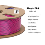 3in1 SILK PLA Filament für 3D Drucker | Dreifarbig Special Magic Effekt - NEU 3DPLady Silk Filament 1 kg Rose Red-Green-Blue – Büro Extra | Geschenk Set
