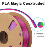 3in1 SILK PLA Filament für 3D Drucker | Dreifarbig Special Magic Effekt - NEU 3DPLady Silk Filament 1 kg Rose Red-Green-Blue – Büro Extra | Geschenk Set