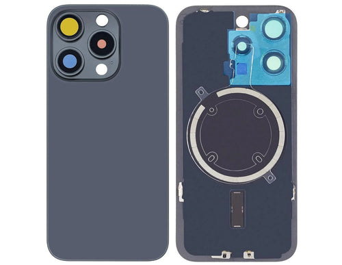 Akkudeckel Backcover für iPhone 15 Pro Blau Titan Magnet Metallplatte, #AS137383 – Geschenk Moment | Büro Gadget