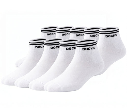 9er Pack DOCKS Sneaker Socken Baumwolle Atmungsaktive Damen & Herren weiß 43-46 – Alltag Lösung | Geschenk Idee