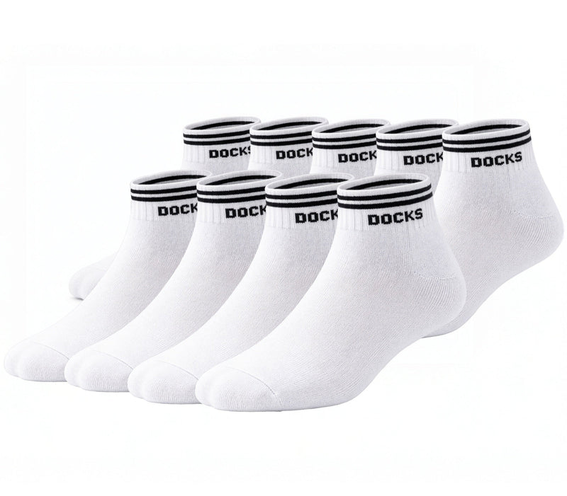 9er Pack DOCKS Sneaker Socken Baumwolle Atmungsaktive Damen & Herren weiß 43-46 – Alltag Lösung | Geschenk Idee
