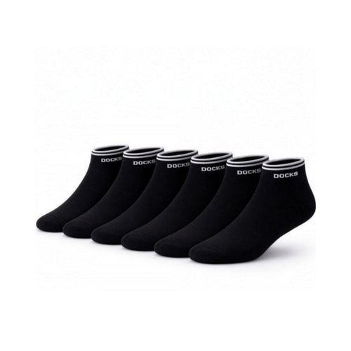 6er Pack DOCKS Sneaker Socken Baumwolle Atmungsaktive Damen&Herren schwarz 35-38 – Büro Upgrade | Geschenk Klassiker