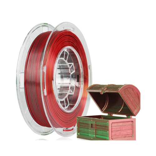 2in1 SILK PLA Filament für 3D Drucker | Zweifarbig Special Magic Effekt - NEU 3DPLady Silk Filament 0,25 kg Silk Red - Green – Büro Erlebnis | Alltag Helfer