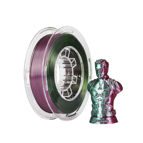 2in1 SILK PLA Filament für 3D Drucker | Zweifarbig Special Magic Effekt - NEU 3DPLady Silk Filament 0,25 kg Silk Rose - Red Jade – Geschenk Klassiker | Büro Gadget