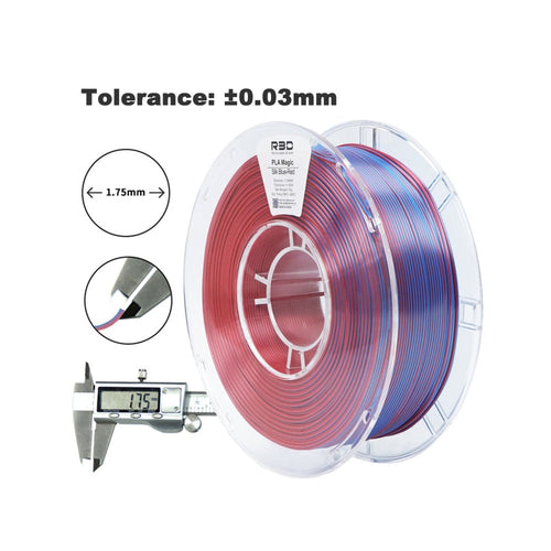 2in1 SILK PLA Filament für 3D Drucker | Zweifarbig Special Magic Effekt - NEU 3DPLady Silk Filament 1 kg Silk Blue - Red – Praktisches Geschenk | Büro Spaß