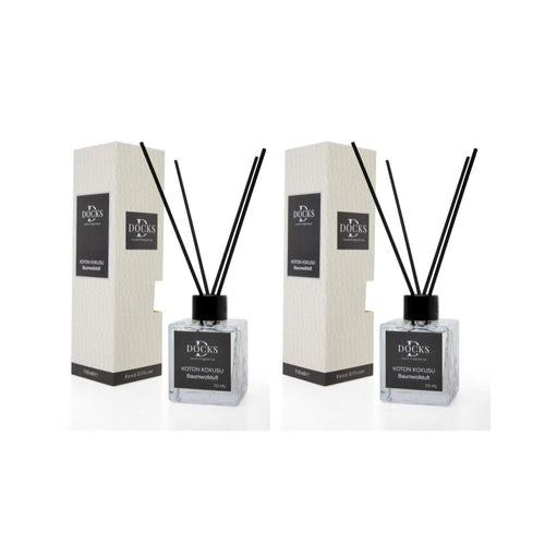 2x Set DOCKS Raumduft Stäbchen Lufterfrischer Duftstäbchen BAUMWOLLDUFT 110ml – Geschenk Favorit | Büro Trend