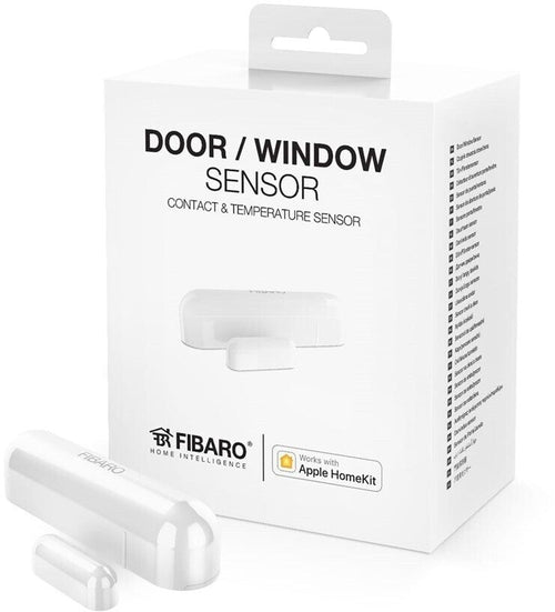 FIBARO HomeKit fähiger Sensor Fenster-/ Türkontaktsensor mit Temperatursensor – Alltags Helfer | Büro Komfort