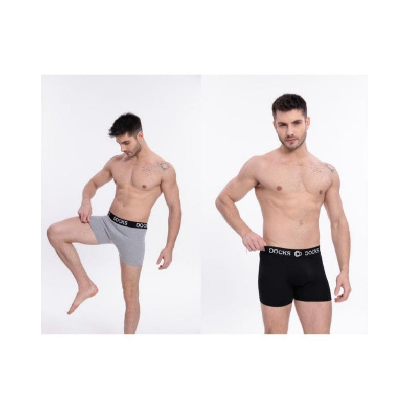 4er Pack Boxershorts Herren Baumwolle Unterhose 2x Grau + 2x Schwarz Gr. L – Geschenk Option | Geschenk Auswahl