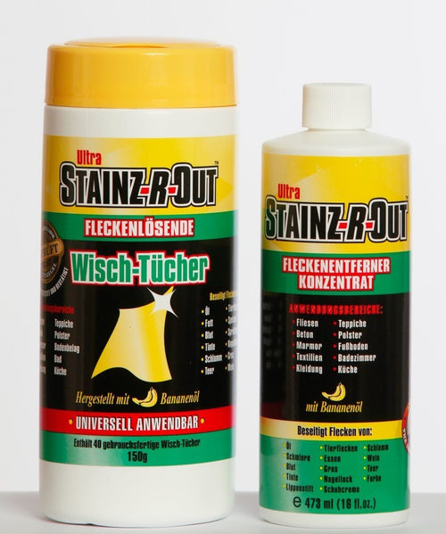 Ultra Fleckentferner Konzentrat+Wisch-Tücher Spezial Blut Tinte Teer Wein Farbe – Geschenk Moment | Praktisches Geschenk