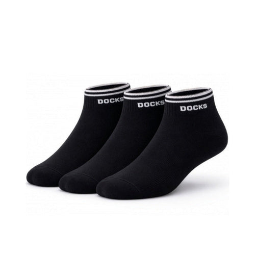 3er Pack DOCKS Sneaker Socken Baumwolle Atmungsaktive Damen&Herren schwarz 35-38 – Geschenk Freude | Geschenk Style