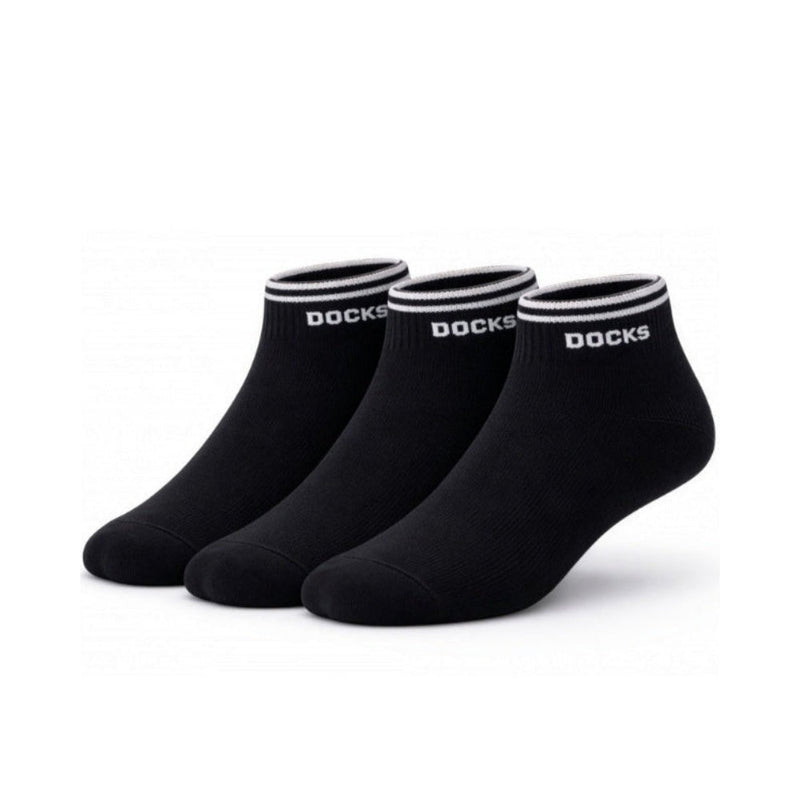 3er Pack DOCKS Sneaker Socken Baumwolle Atmungsaktive Damen&Herren schwarz 35-38 – Geschenk Freude | Geschenk Style