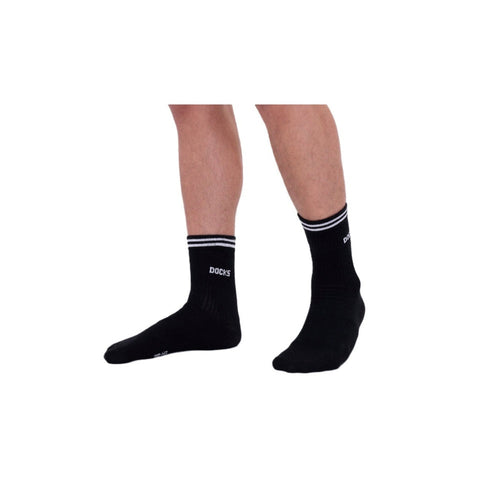 12 Paar DOCKS Socken Komfortbund Sport Tennis Socken Damen Herren schwarz 43-46 – Büro Tool | Geschenk Moment