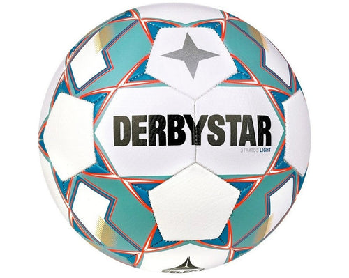Origininal DERBYSTAR Fußball Unisex Jugend Stratos Light v23 weiß grün 4 – Mini Geschenk | Geschenk Qualität