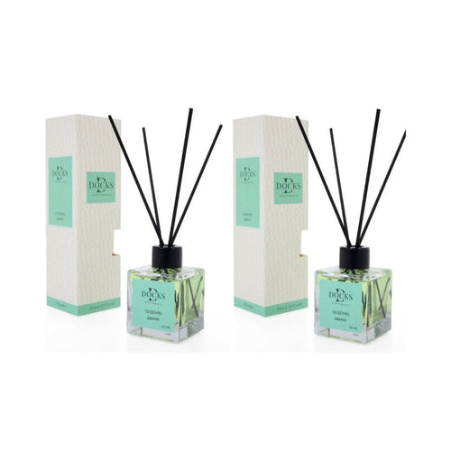2er Set DOCKS Raumduft Set 110ml Diffuser mit Duftstäbchen – Lufterfrischer Duft Jasmin – Geschenk Inspiration | Geschenk Option