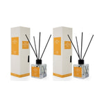 2er Set DOCKS Raumduft Set 110ml Diffuser mit Duftstäbchen – Lufterfrischer Duft Amber – Büro Trend | Geschenk Set