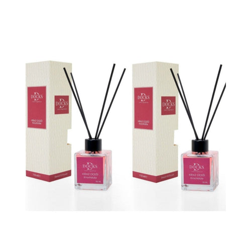 2er Set DOCKS Raumduft Set 110ml Diffuser mit Duftstäbchen – Lufterfrischer Duft Kirchblüte – Geschenk Design | Geschenk Inspiration