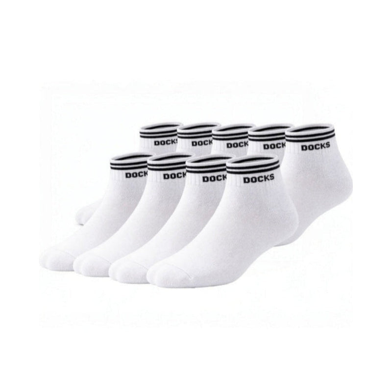 9er Pack DOCKS Sneaker Socken Baumwolle Atmungsaktive Damen & Herren weiß 35-38 – Alltag Helfer | Geschenk Klassiker