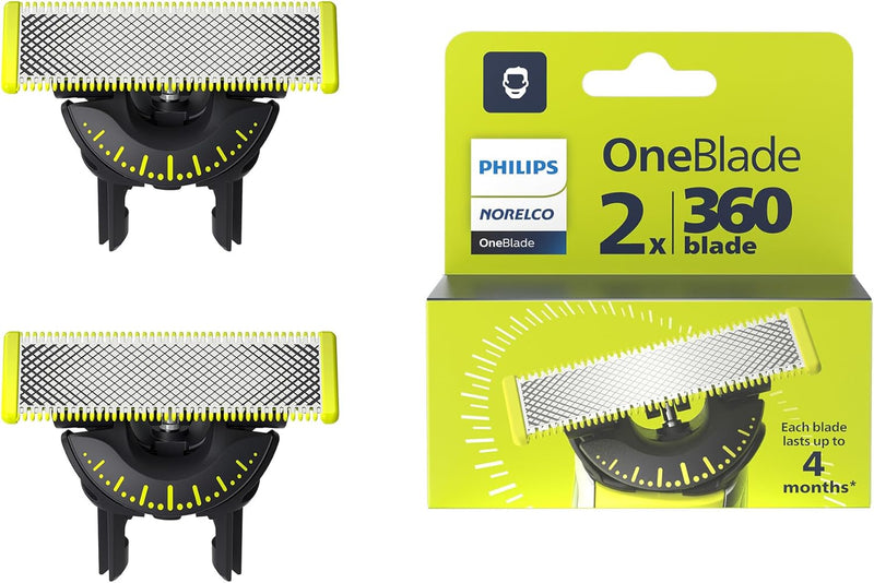 Philips OneBlade Original 360-Klingen, passend für alle OneBlade und Pro Modelle 2er-Pack – Geschenk Set | Geschenk Favorit