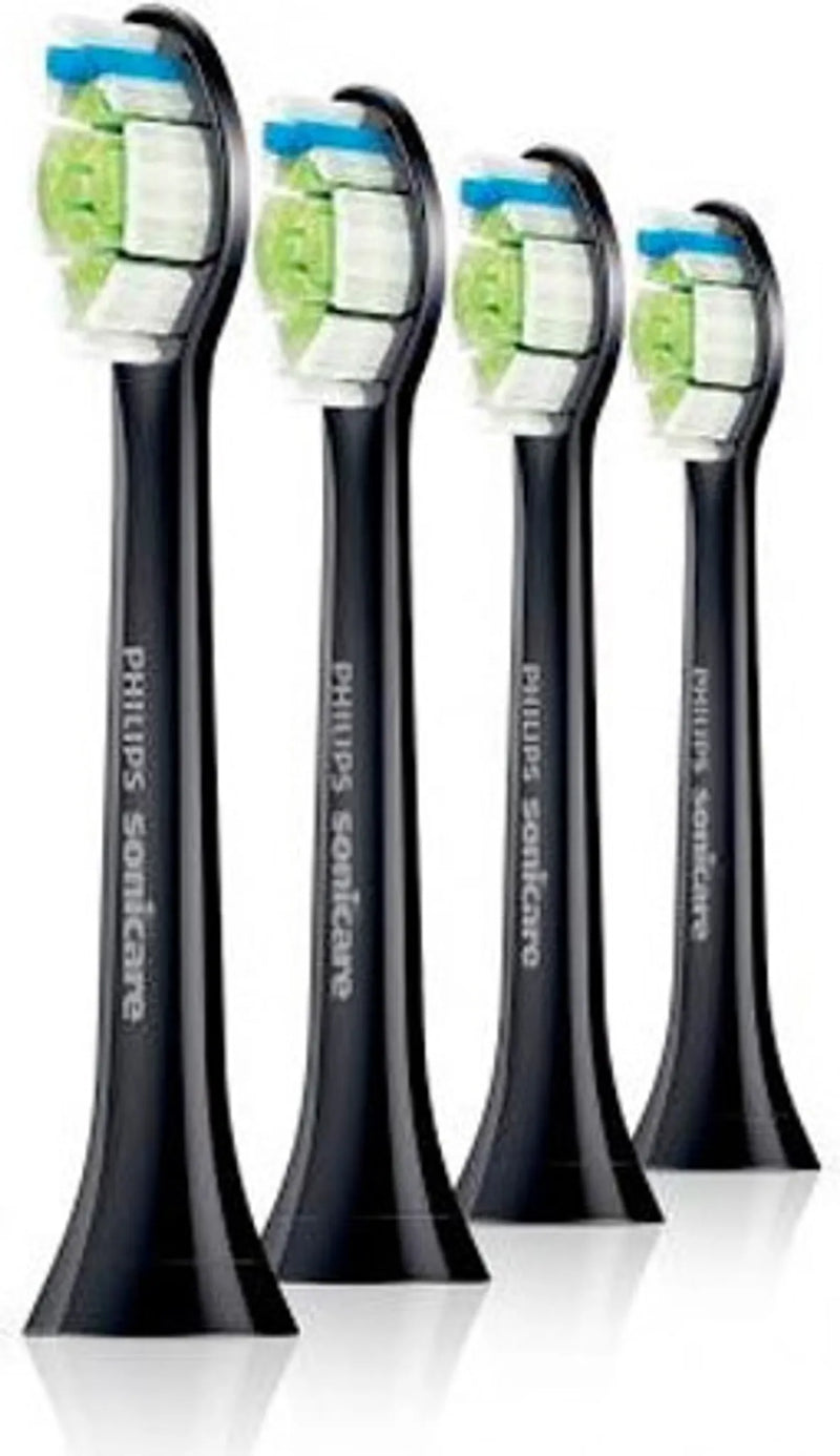 Sonicare W Optimal DiamondClean Standard-Bürstenköpfe Schwarz (4 Stück) HX6064 – Alltag Produkt | Geschenk Artikel